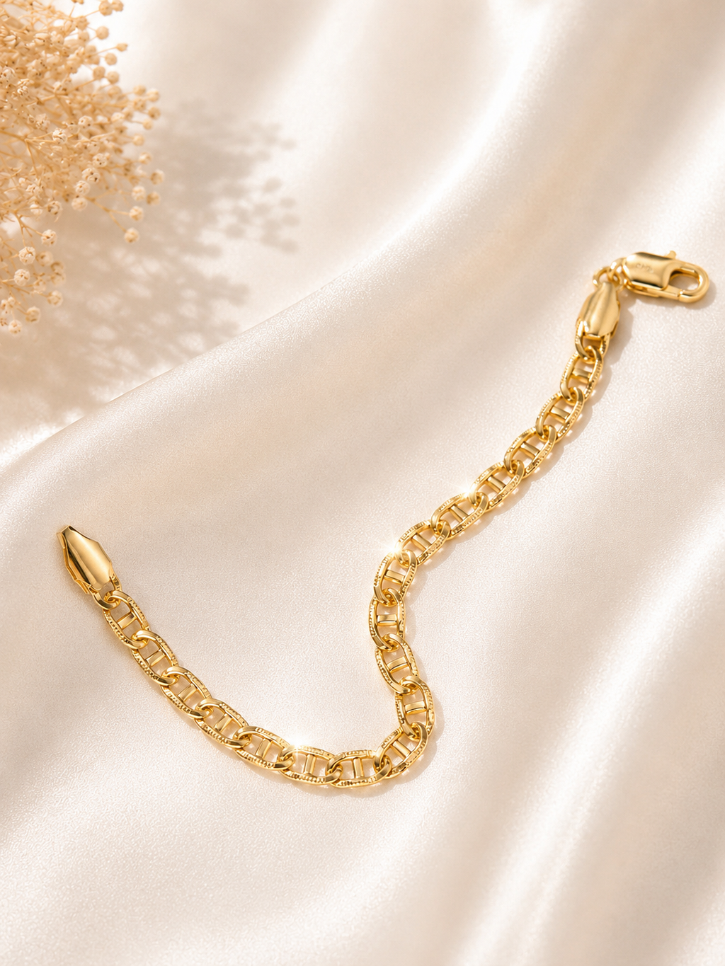 Pulsera Marina Ajustable Oro Laminado 14K para Mujer