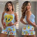 Pijama de Tirantes Azul Claro con Short