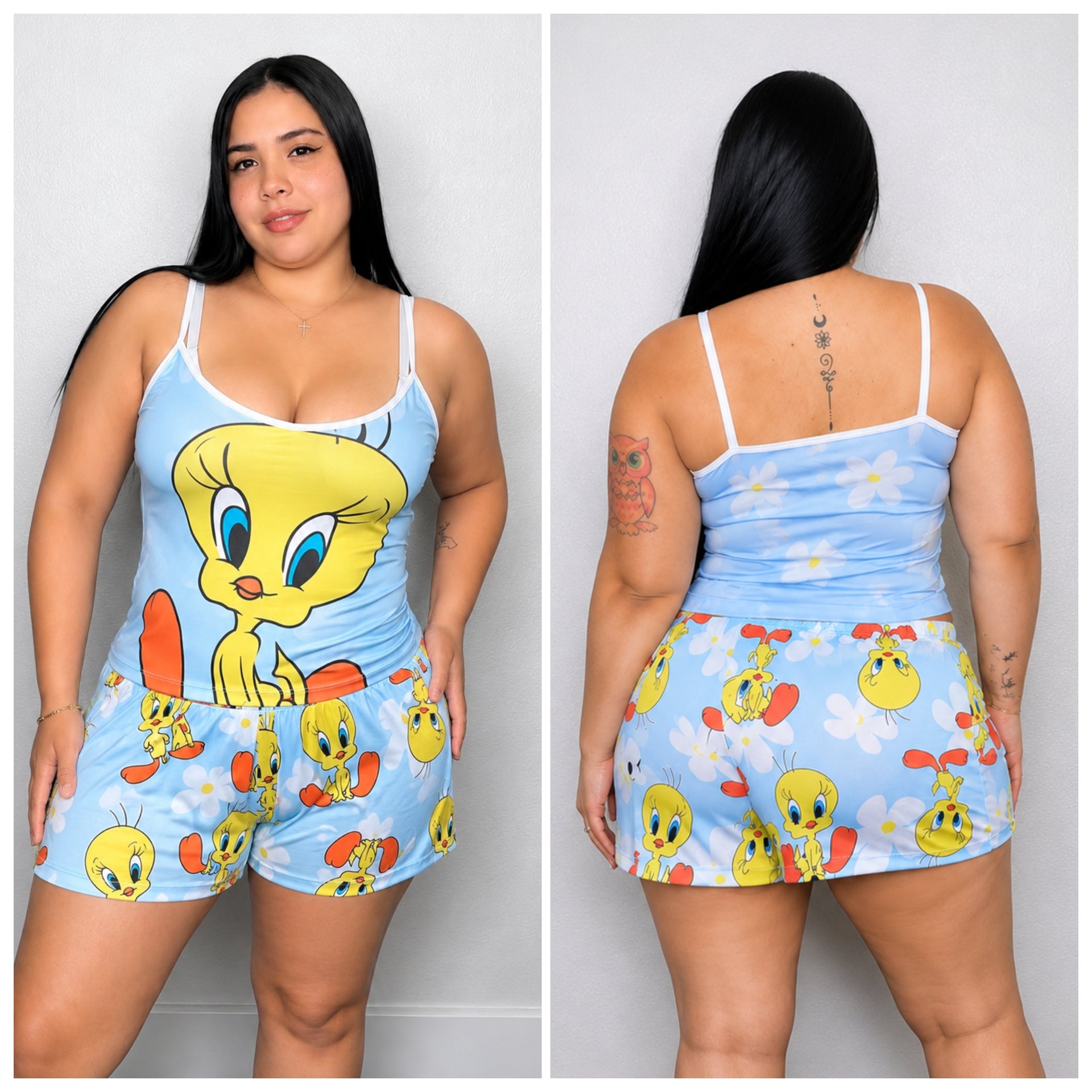 Pijama de Tirantes Azul y Amarillo