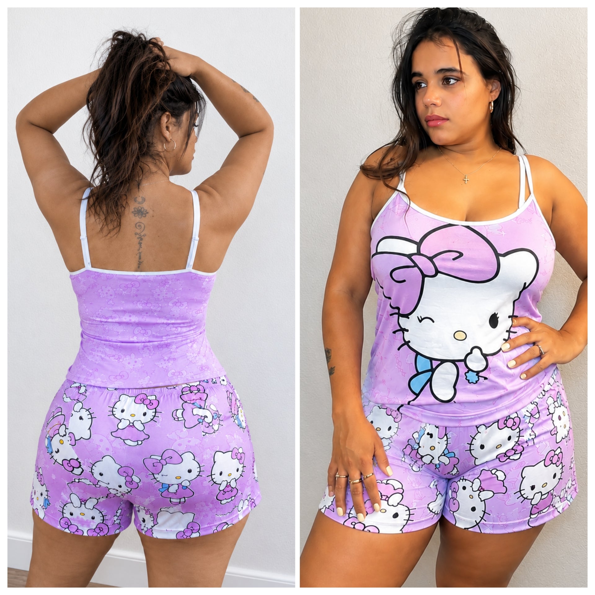 Pijama de Tirantes lila Clásico