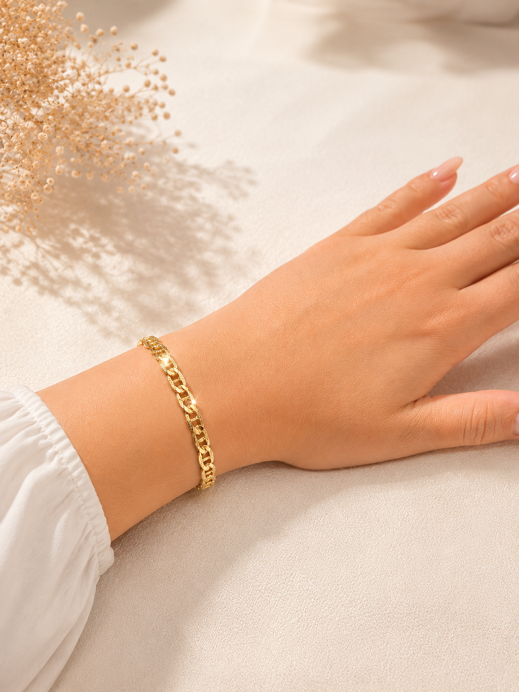 Pulsera Marina Ajustable Oro Laminado 14K para Mujer