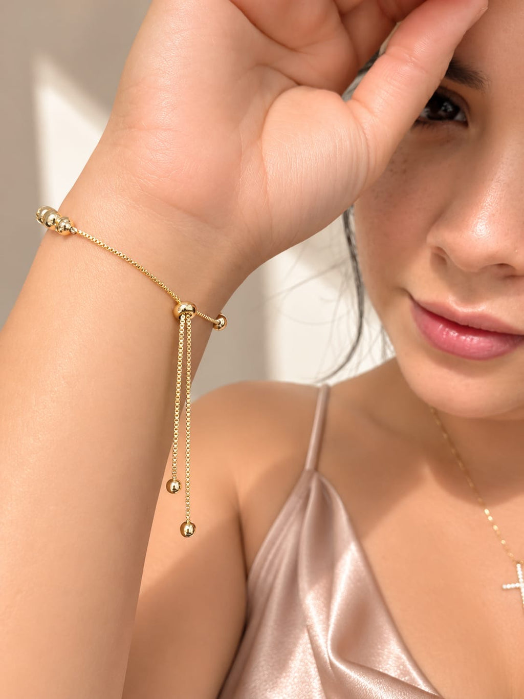 Pulsera Ajustable Ojo Turco en Oro Laminado 14K para Mujer