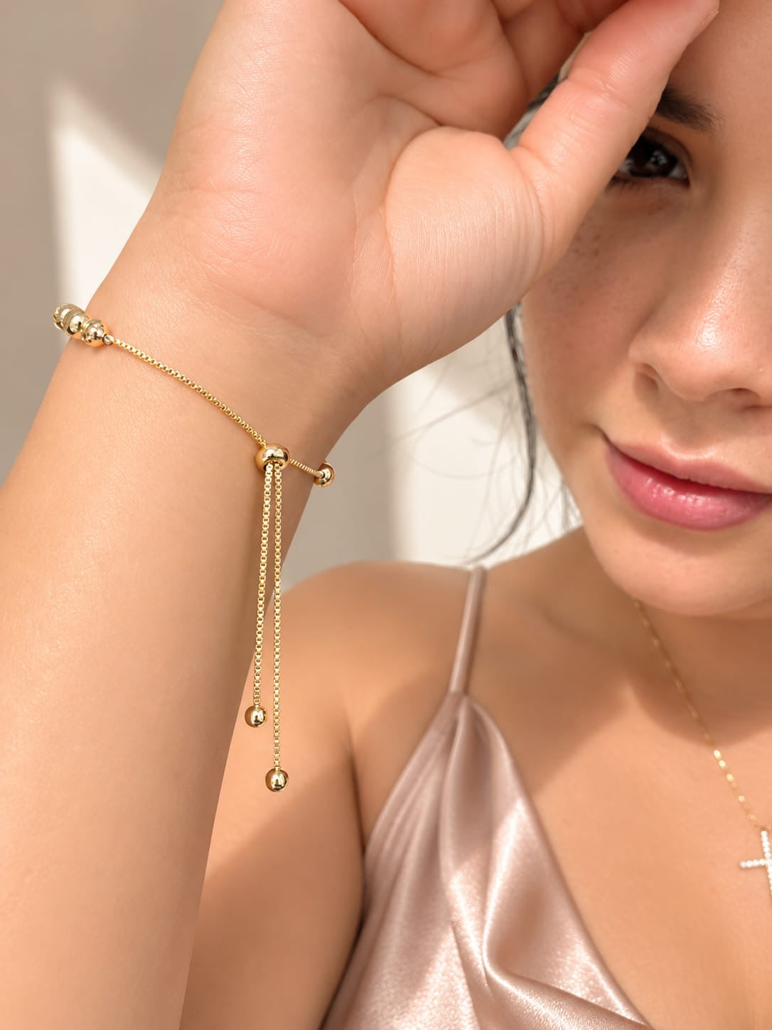 Pulsera Ajustable Ojo Turco en Oro Laminado 14K para Mujer
