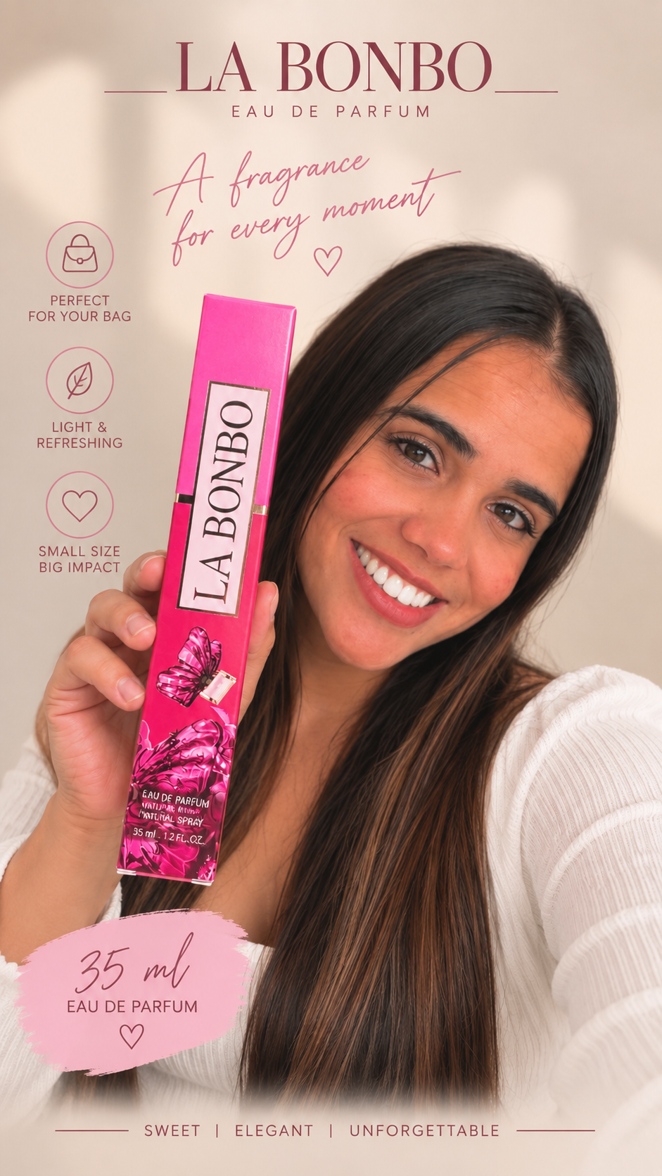 LA BONBO Eau de Parfum for Women – 35 mL / 1.17 fl oz