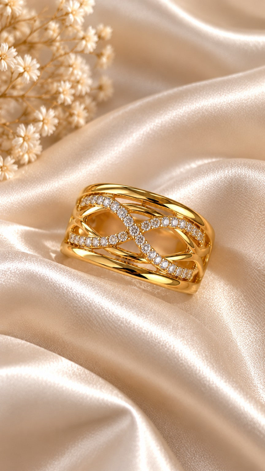 Intertwined Infinity Ring – 14K Gold Plated