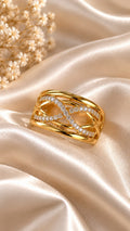 Intertwined Infinity Ring – 14K Gold Plated